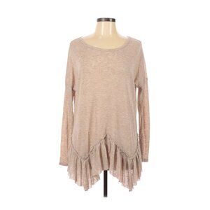 1.4.3 Story By Line Up Beige Long Sleeve Ruffled Hem Top Womens L